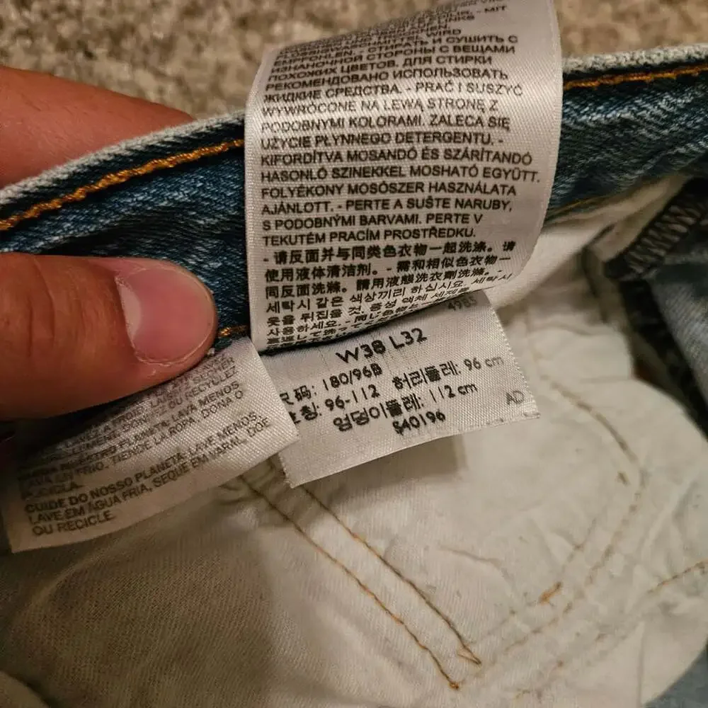 Levi's 501 '93 Straight Jeans Salt and Pepper Size W38 L32 Blue Wash Denim